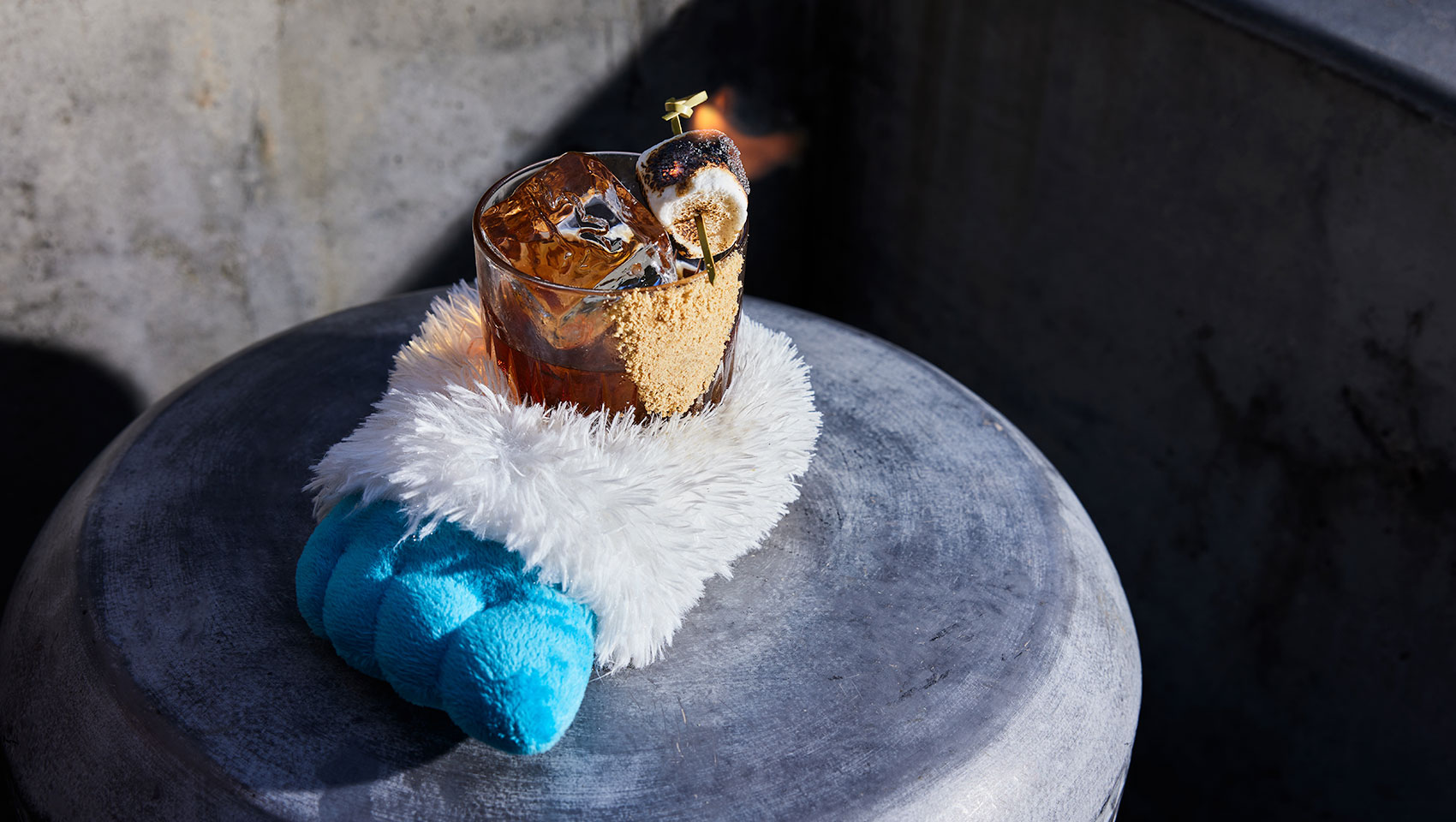 Cocktail in a big foot slipper