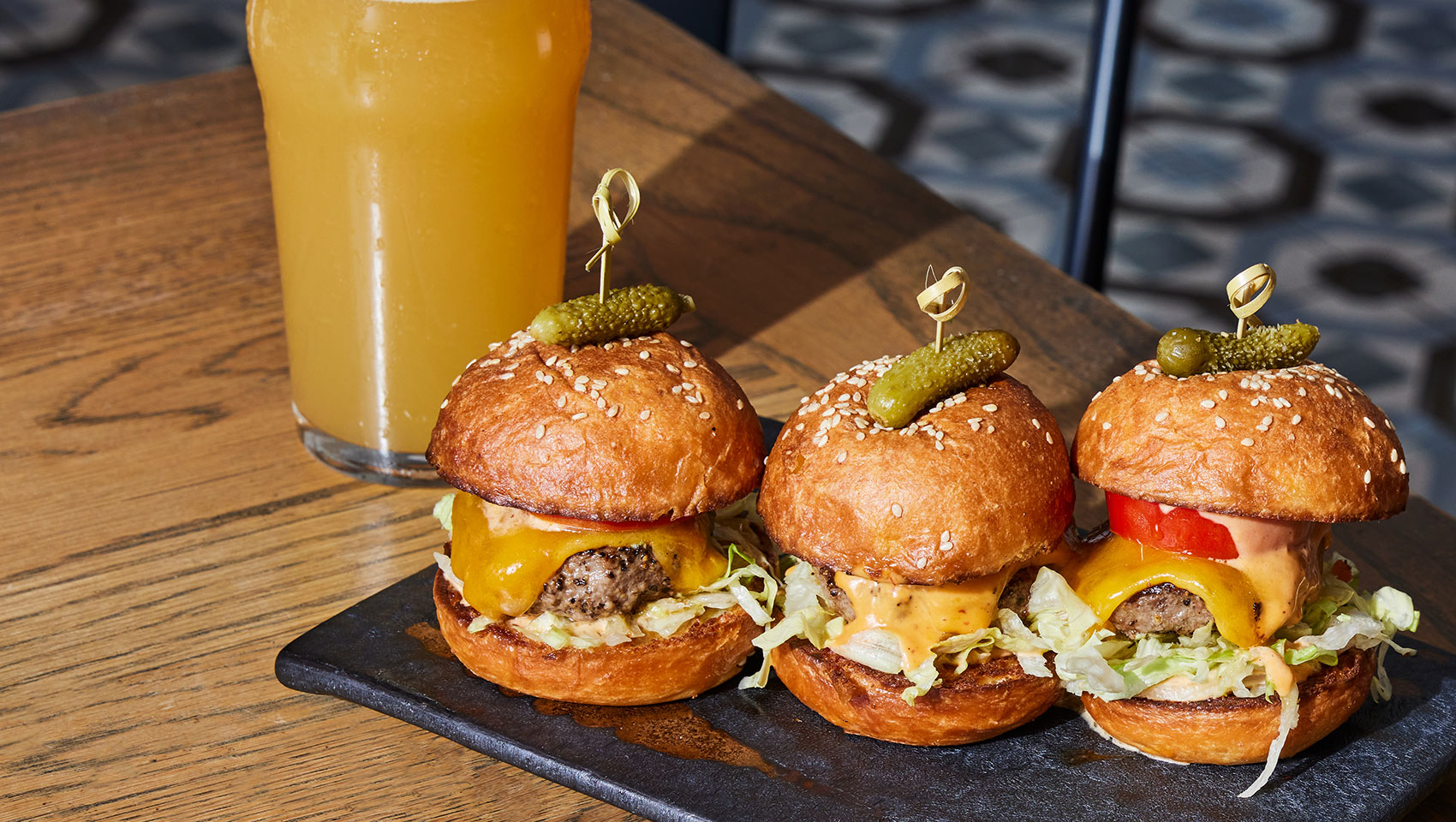 sliders + beer