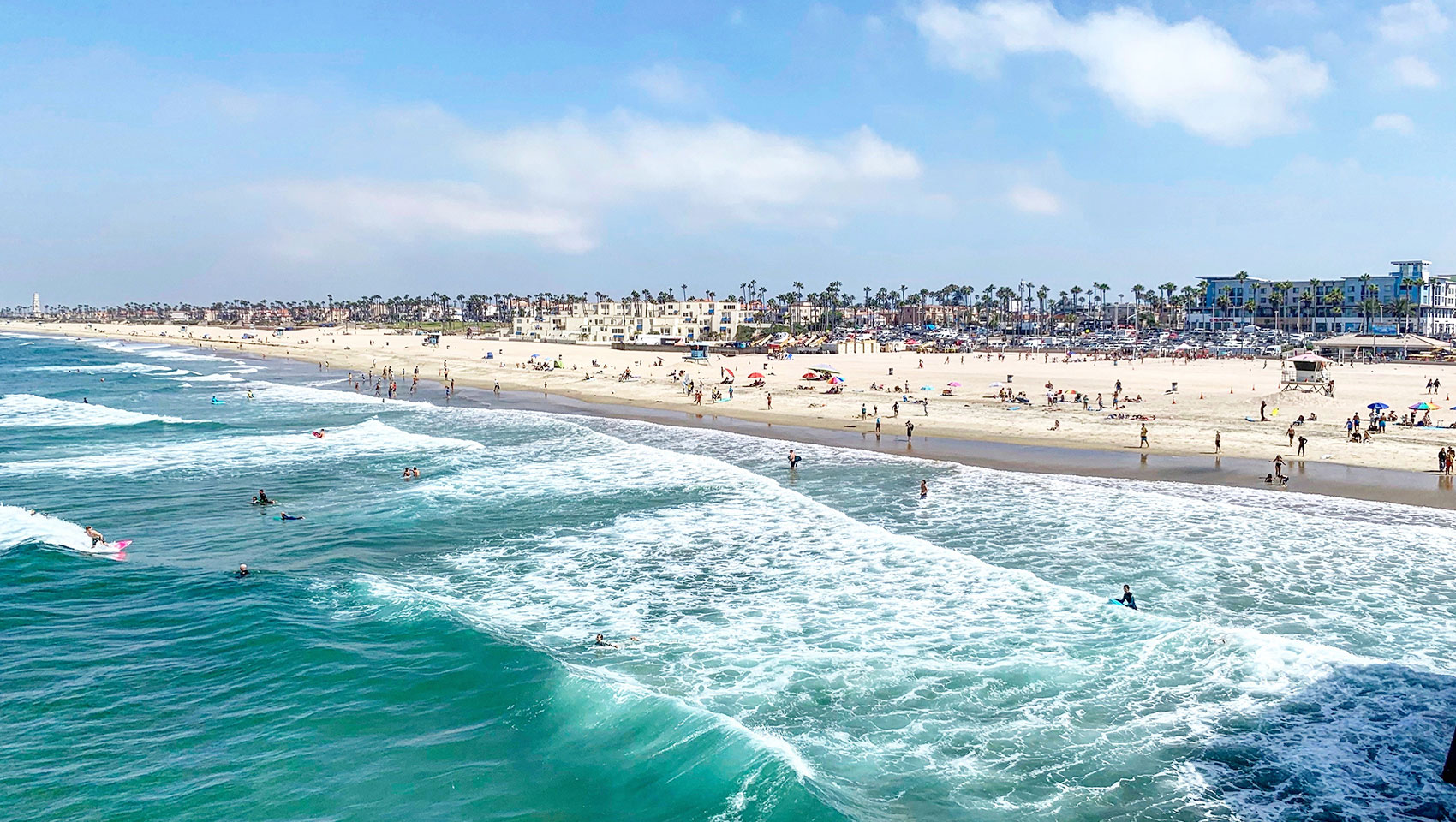 Drone view of Huntington Beach