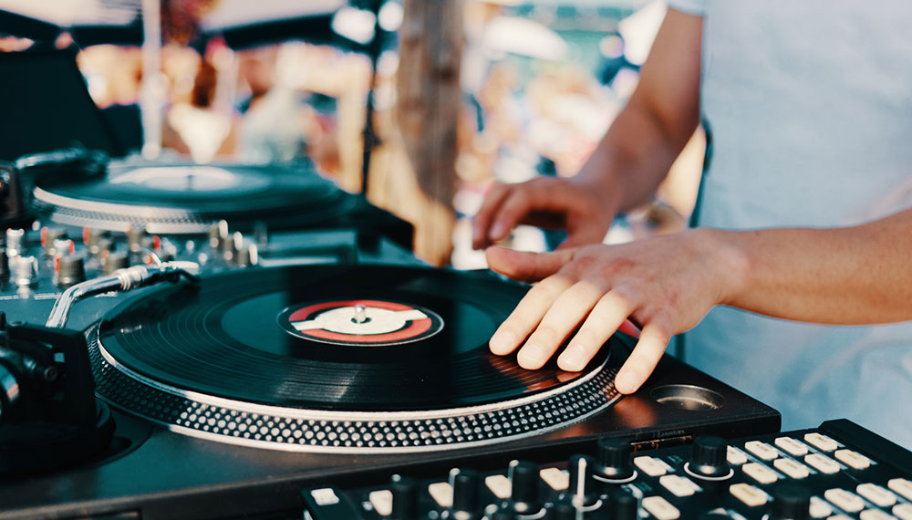 DJ spinning